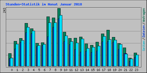 Stunden-Statistik im Monat Januar 2018