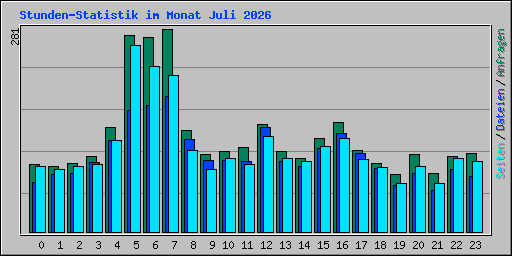 Stunden-Statistik im Monat Juli 2026